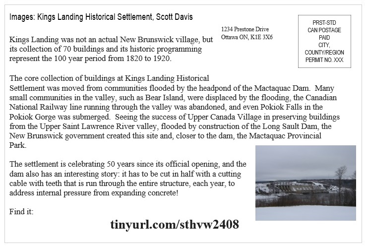 St Helen's Virtual Walk Across Canada - Canada - Kings Landing Historical Settlement