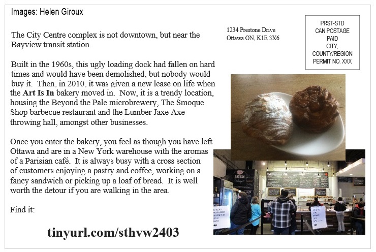 St Helen's Virtual Walk Across Canada - Ottawa - ART IS IN Bakery