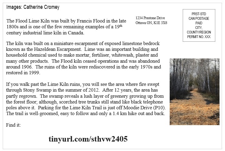 St Helen's Virtual Walk Across Canada - Ottawa - Flood Lime Kiln