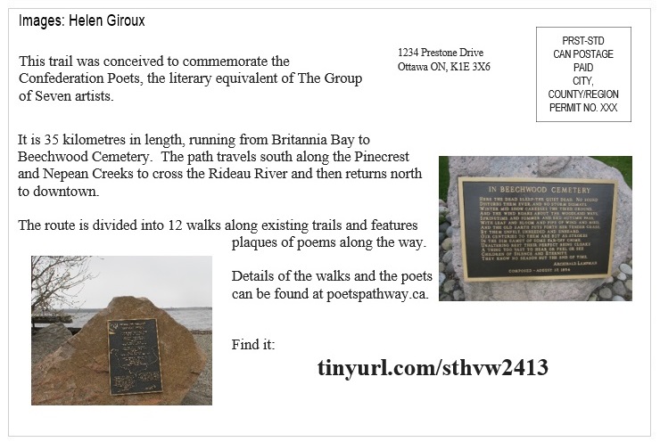 St Helen's Virtual Walk Across Canada - Ottawa - The Poets' Pathway