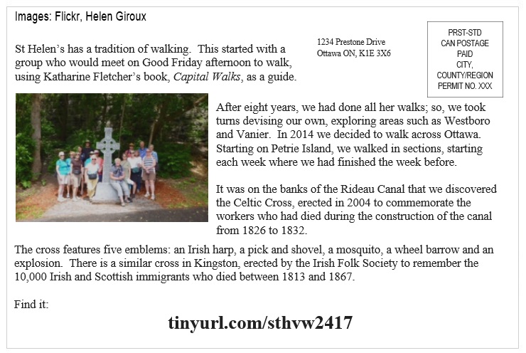 St Helen's Virtual Walk Across Canada - Ottawa - Celtic Cross