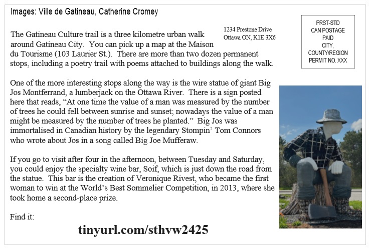 St Helen's Virtual Walk Across Canada - Ottawa - Gatineau Culture Trail
