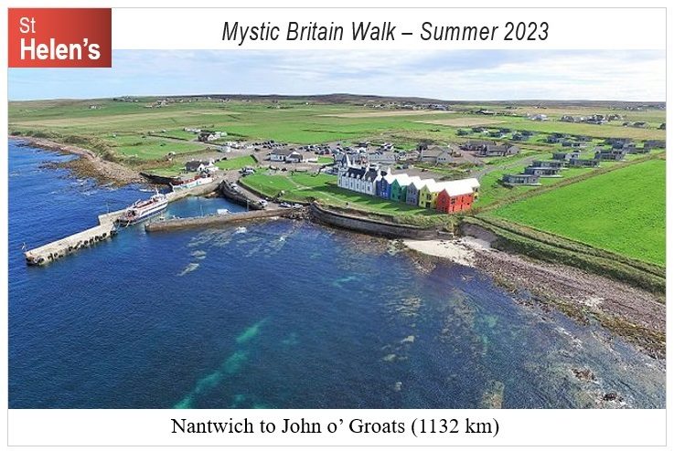 St Helen's Mystic Britain 2023 Postcard 1132 km John o' Groats